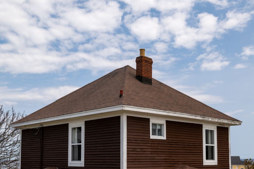 roof types brown bricks and shingles